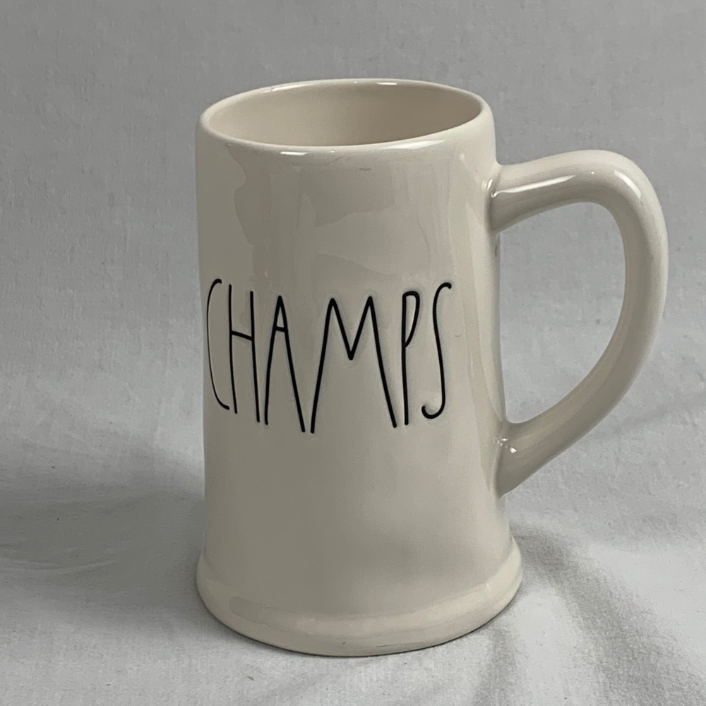 Rae Dunn Cream 'CHAMPS' Tall Mug